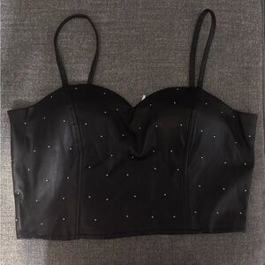 Say What New York - Black Studded Tank Top